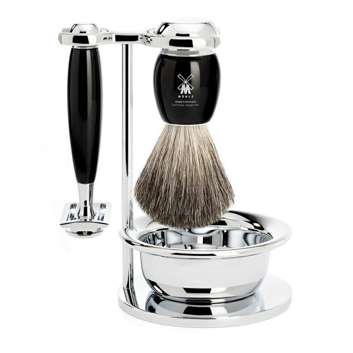 Shaving kit by MÜHLE with  Safety Razor. Black